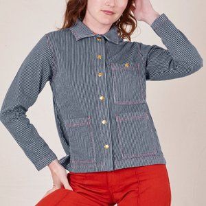 Big Bud Press Striped Utility Jacket - Black and White